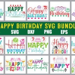 Happy Birthday SVG bundle preview – 20 birthday svg designs