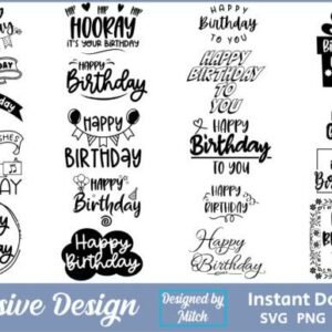 Happy Birthday SVG cut file with bold lettering – happy birthday svg free